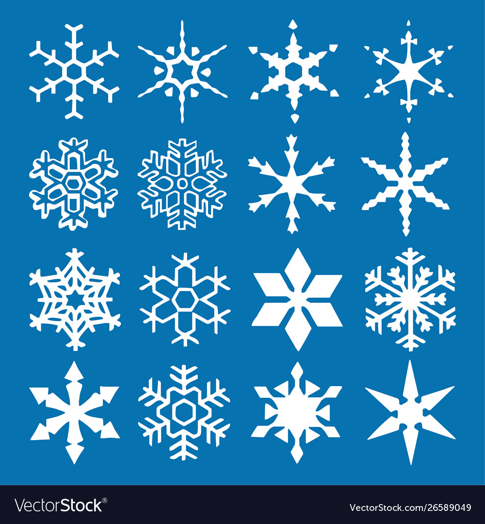 Snowflake icon background set blue color