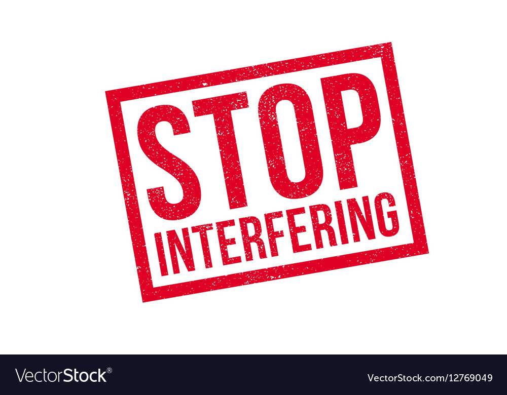 Stop interfering rubber stamp Royalty Free Vector Image