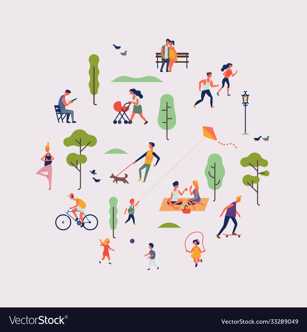 Summer season park or weekend in nature themed Vector Image