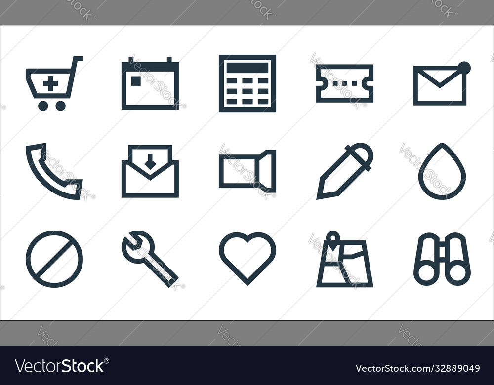 User interface line icons linear set quality vector image User interface line icons linear set quality