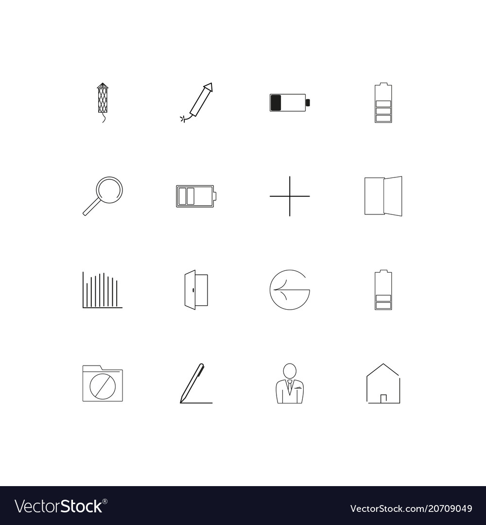 User interface simple linear icons set outlined