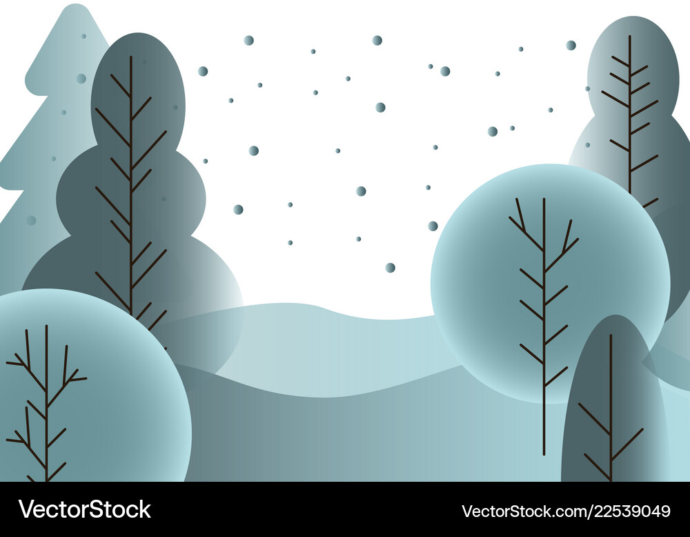 Winter trees background Royalty Free Vector Image