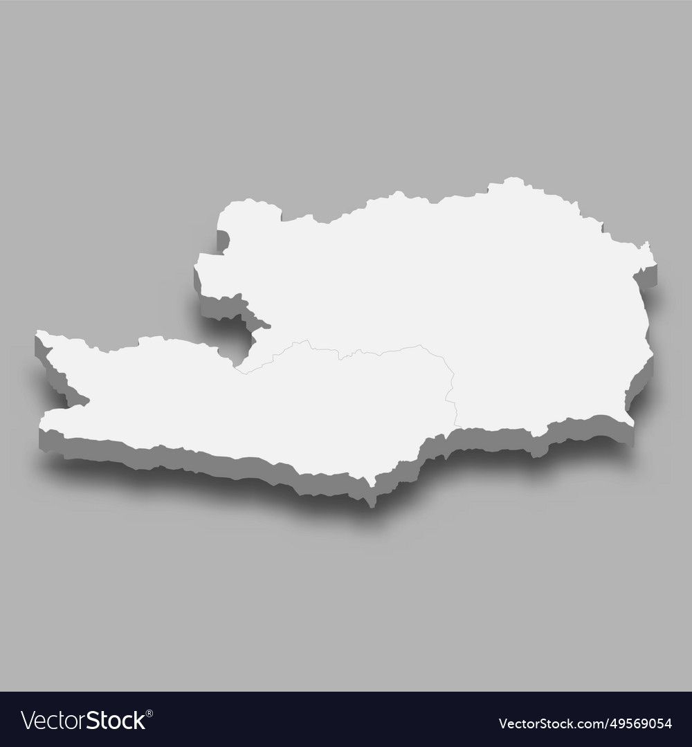 3d isometric map south region of austria