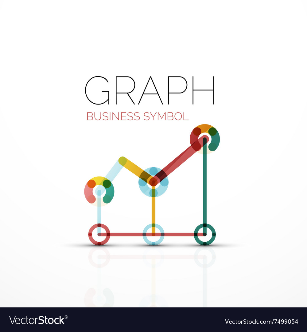 Abstract logo idea linear chart or graph