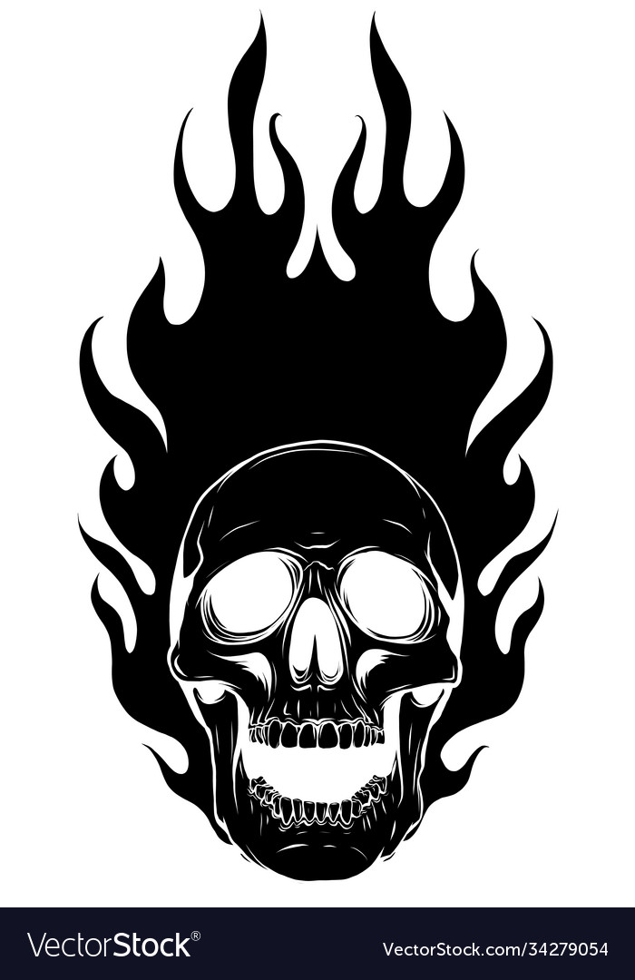 Black silhouette skull image template Royalty Free Vector