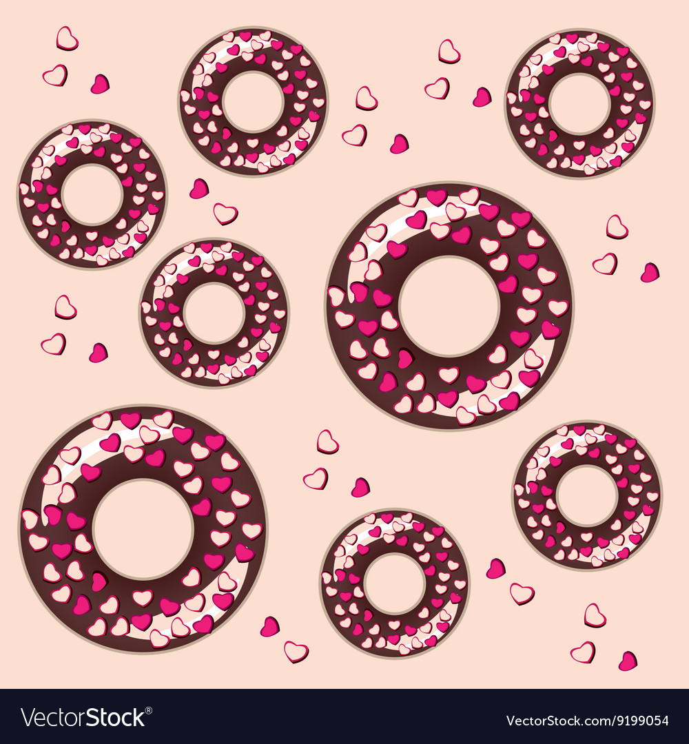 Color seamless pattern with donuts