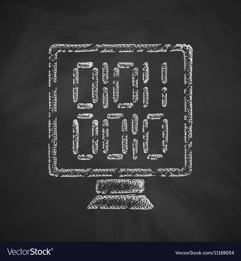 Computerbildschirm mit binärem Icon