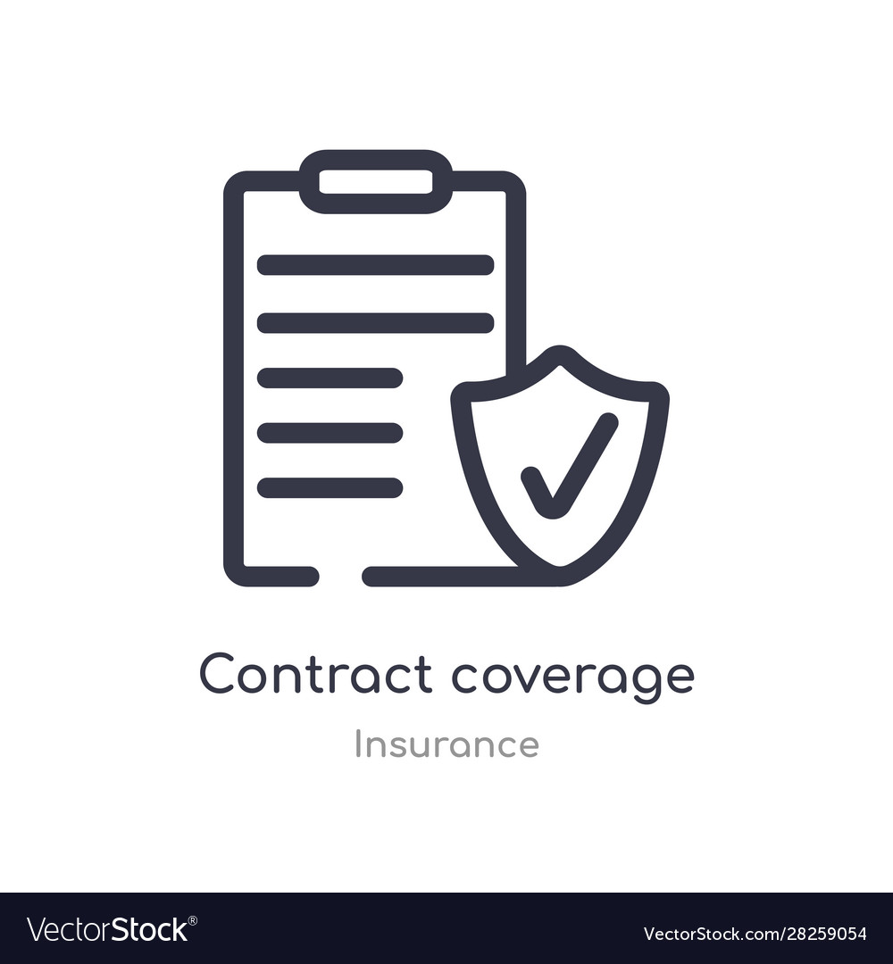 Contract coverage outline icon isolated line from vector image Contract coverage outline icon isolated line from