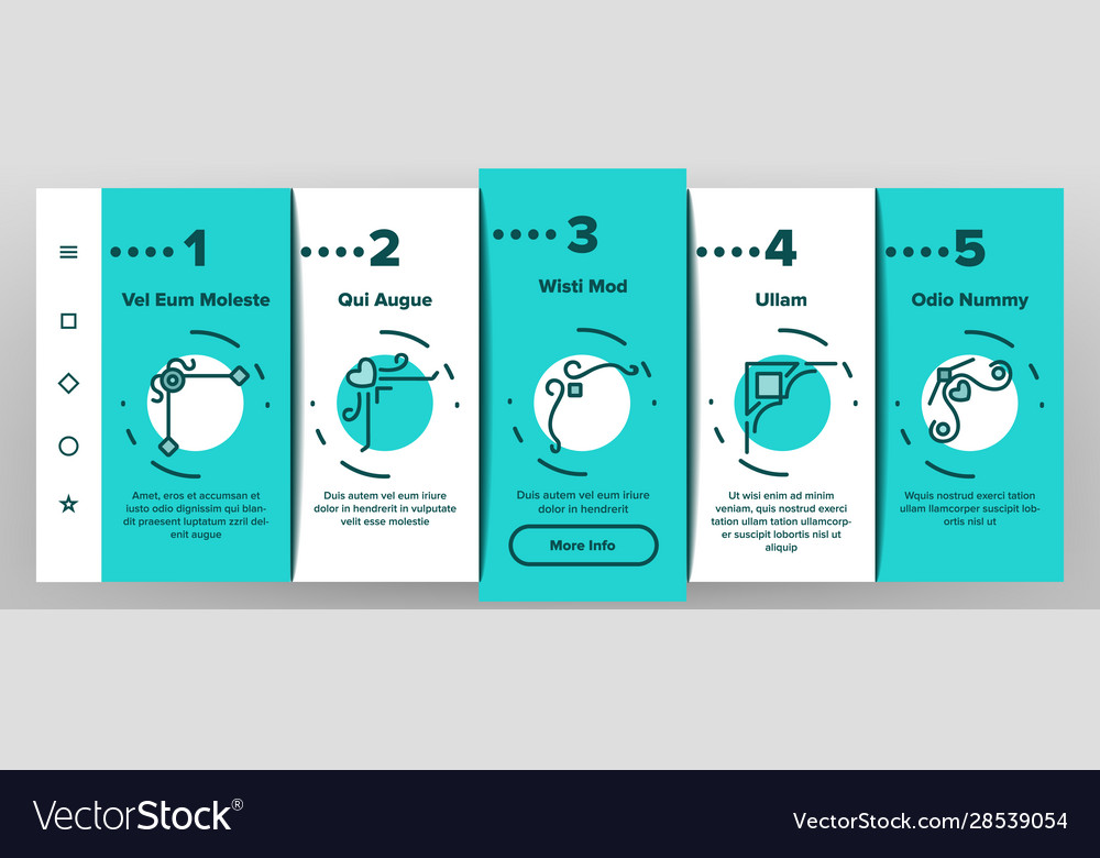 Corner border onboarding icons set vector image Corner border onboarding icons set