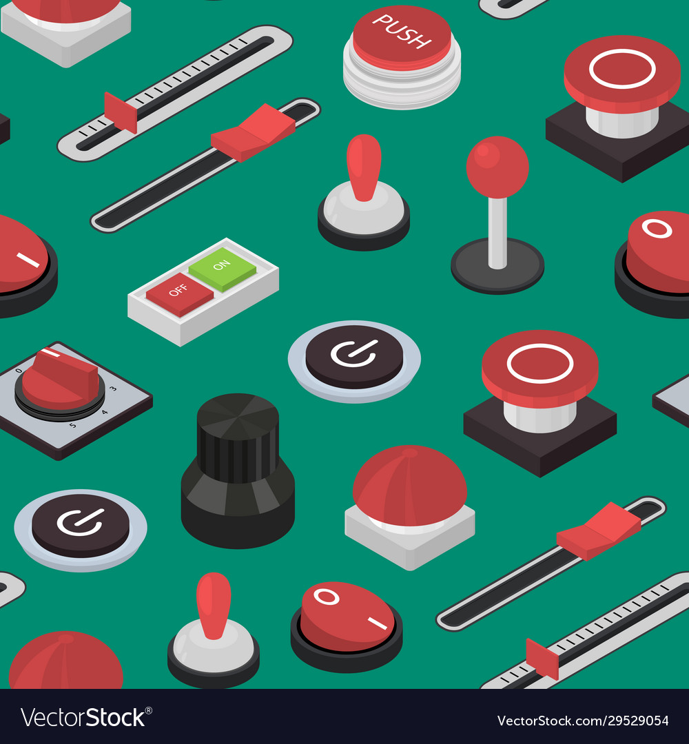 Different buttons sign seamless pattern background vector image Different buttons sign seamless pattern background