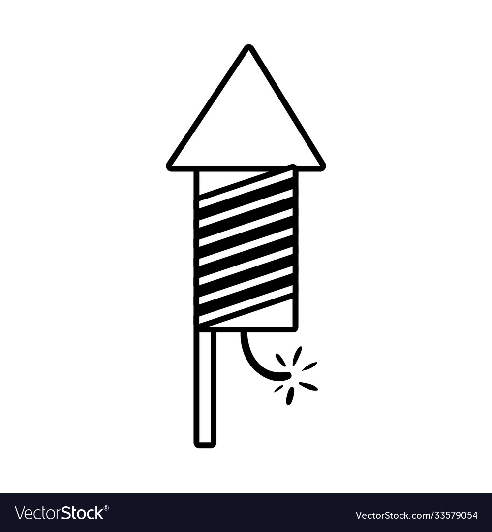 Diwali rocket firework with lines line style icon