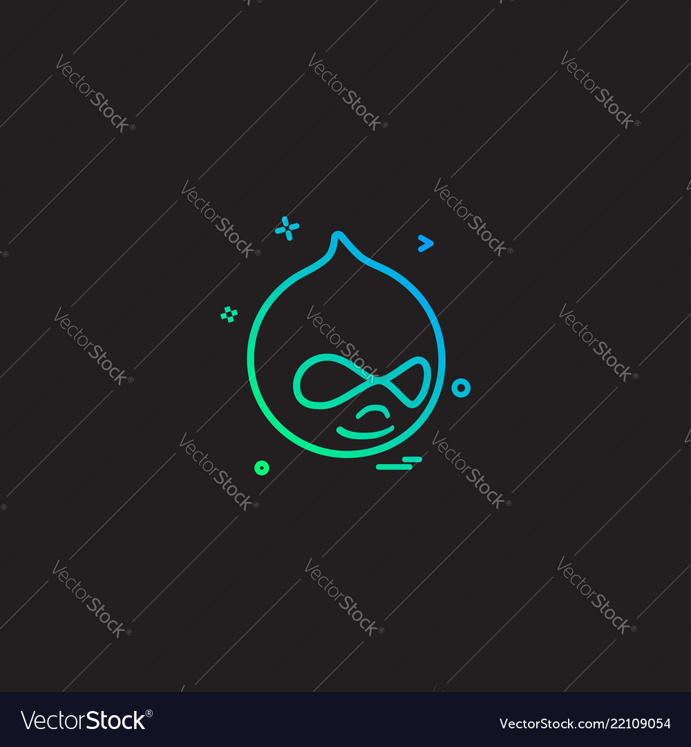 Drupal icon design vector image Drupal icon design
