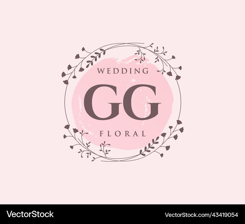 Gg initials letter wedding monogram logos Vector Image