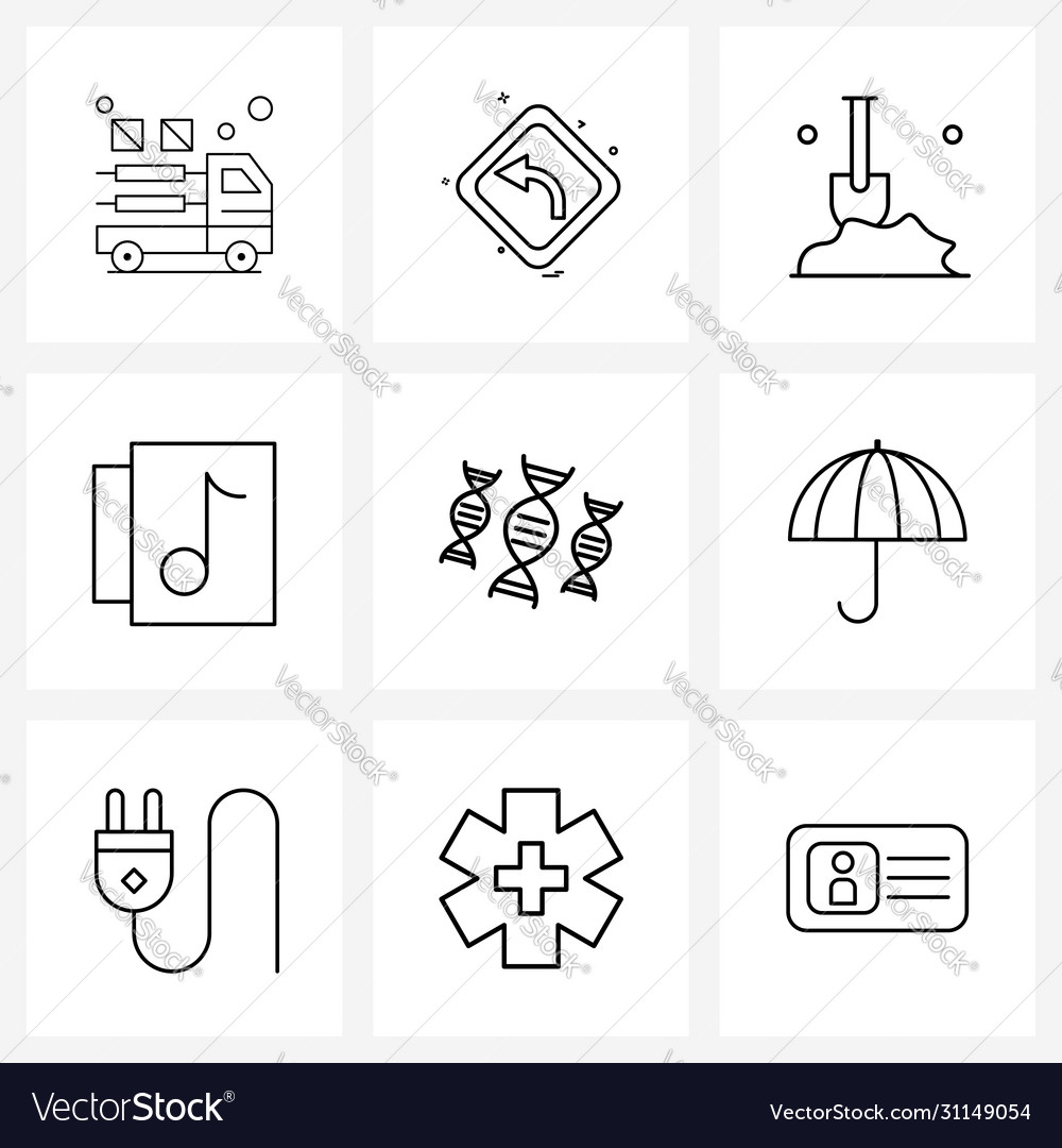 Isolated symbols set 9 simple line icons
