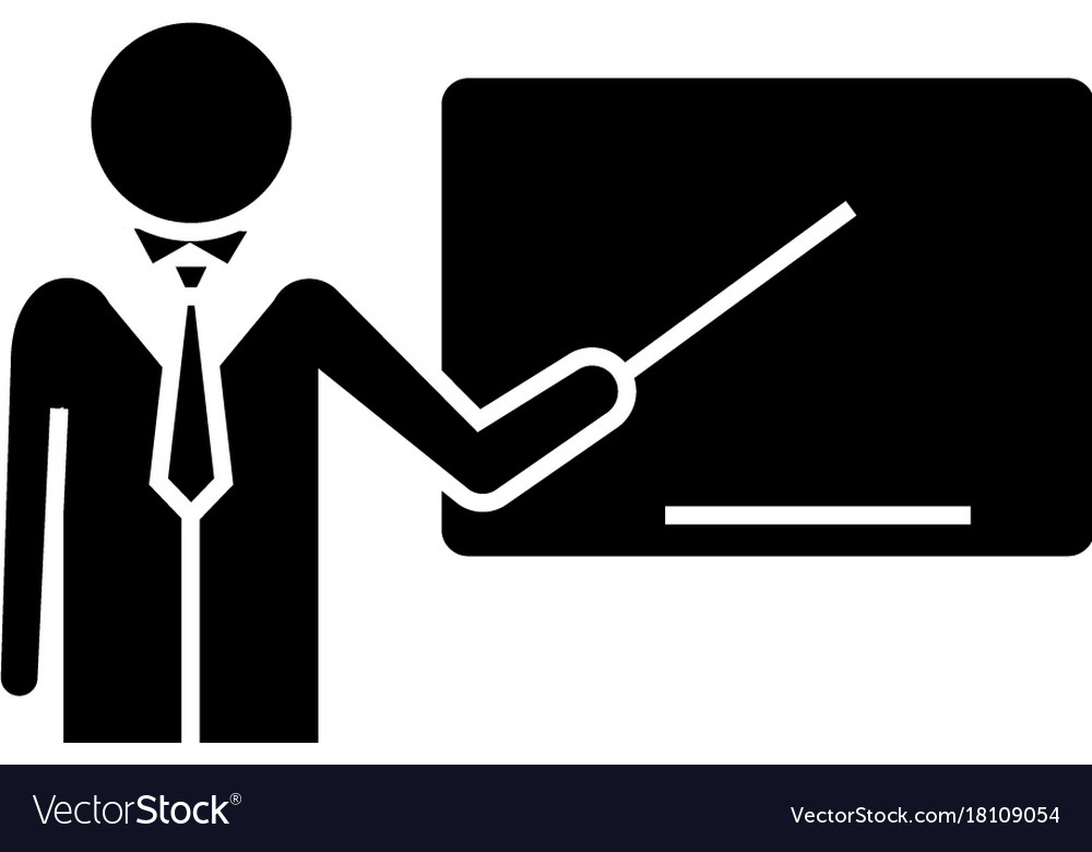 Lecturer - presentation with pointer icon