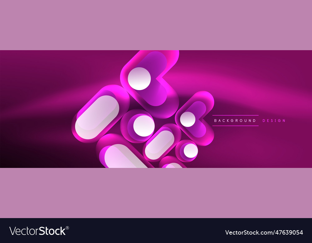 Neon circle abstract background template vector image Neon circle abstract background template