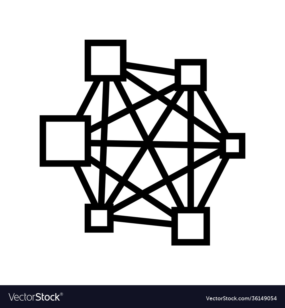 Neural network line icon Vector Image Neural network line icon