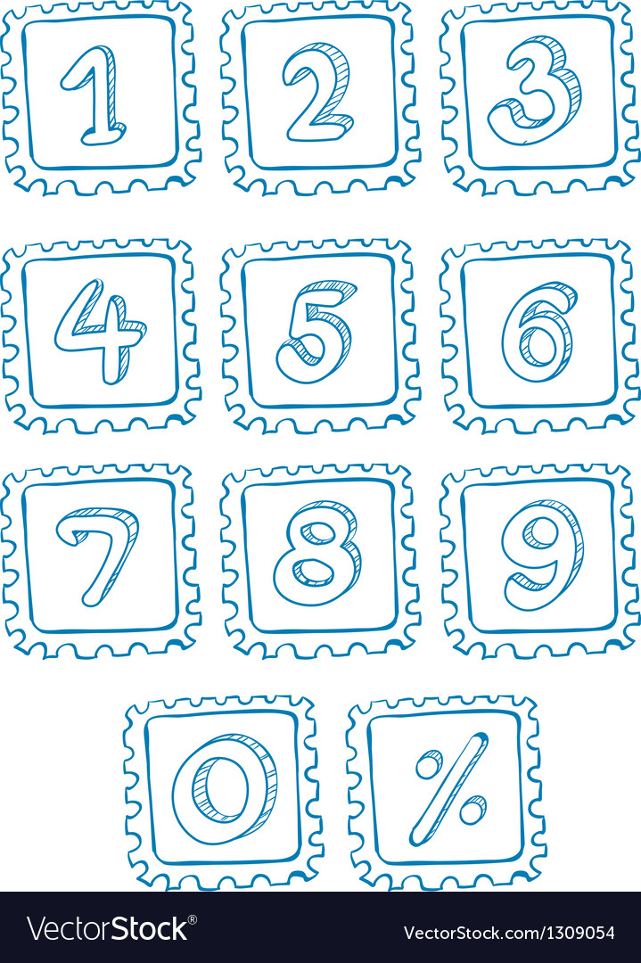 Numbers Inside The Squares Royalty Free Vector Image