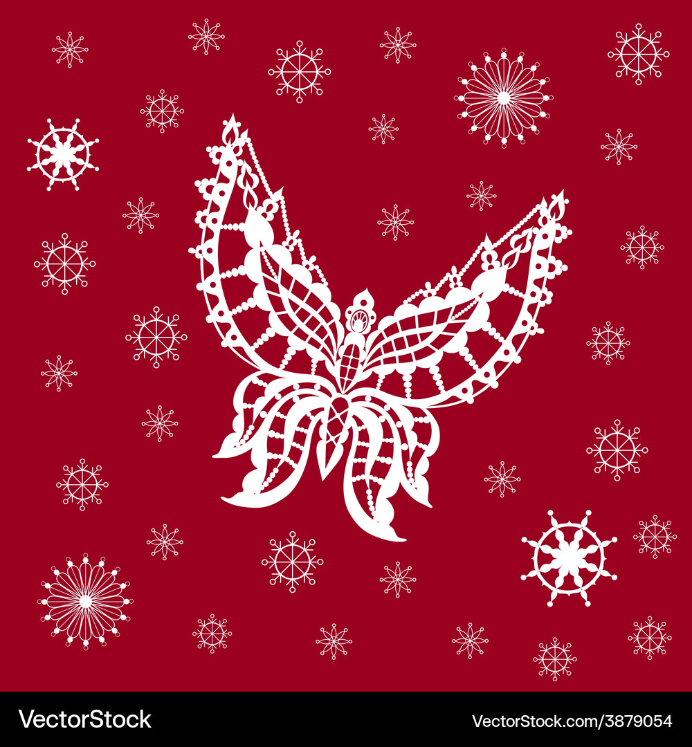 Ornamented abstract lace snowflake butterfly Vector Image
