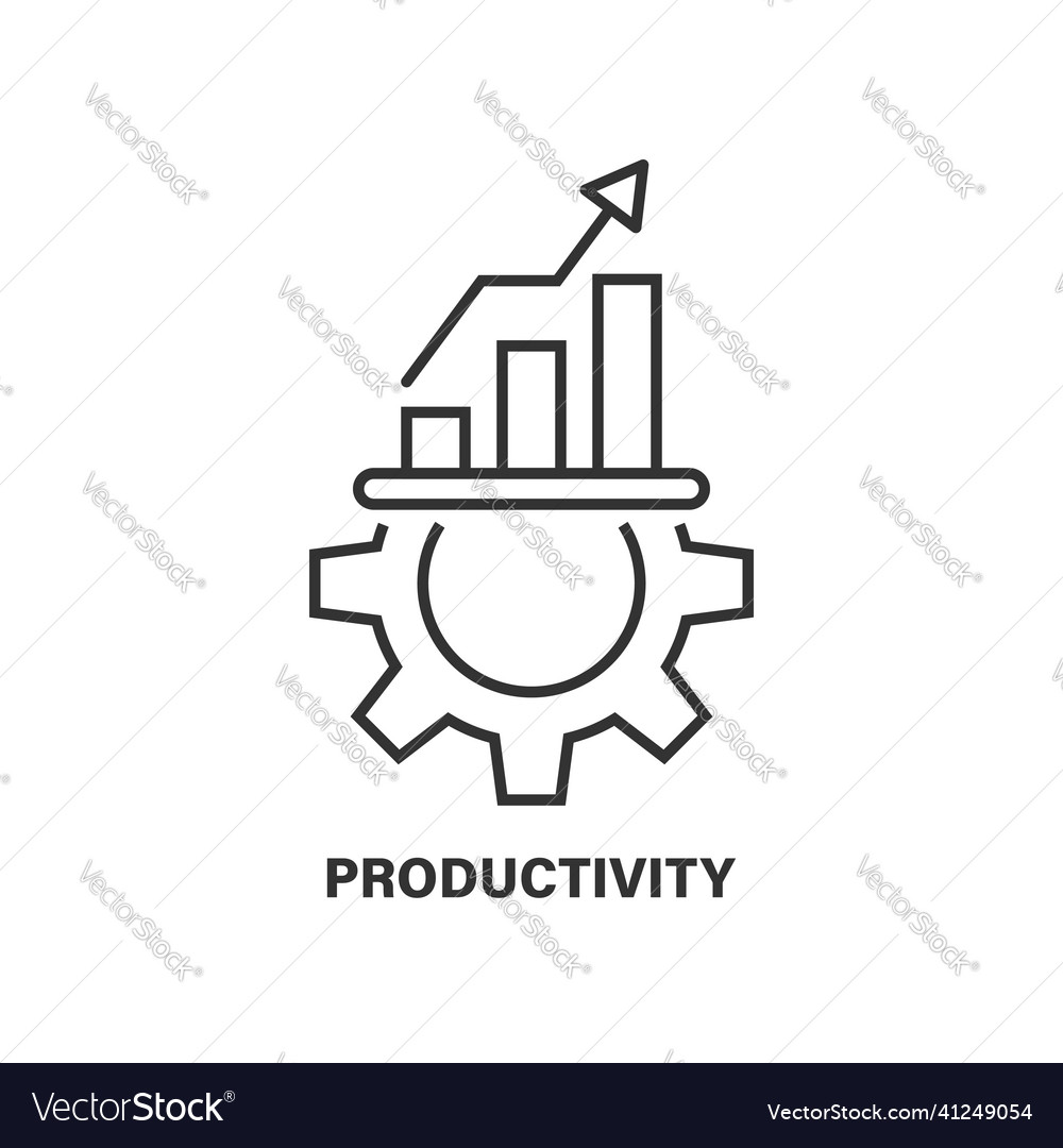 Productivity icon in flat style process strategy Vector Image