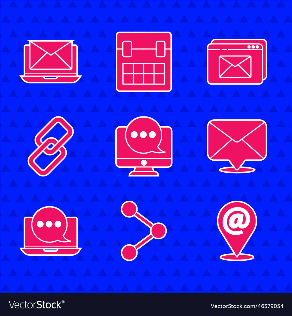 Set chat messages notification on monitor share vector image Set chat messages notification on monitor share