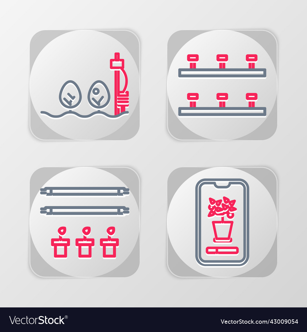 Set line smart control farming system with bulb Vector Image Set line smart control farming system with bulb