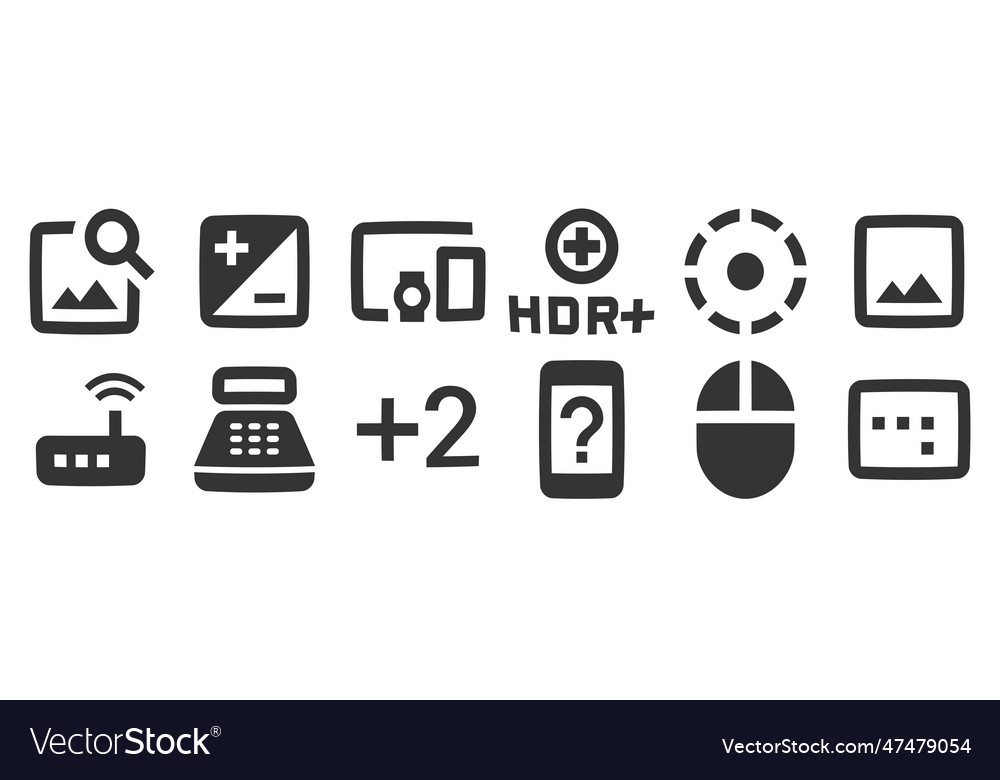 Set of 12 icons hardware line collection Vector Image