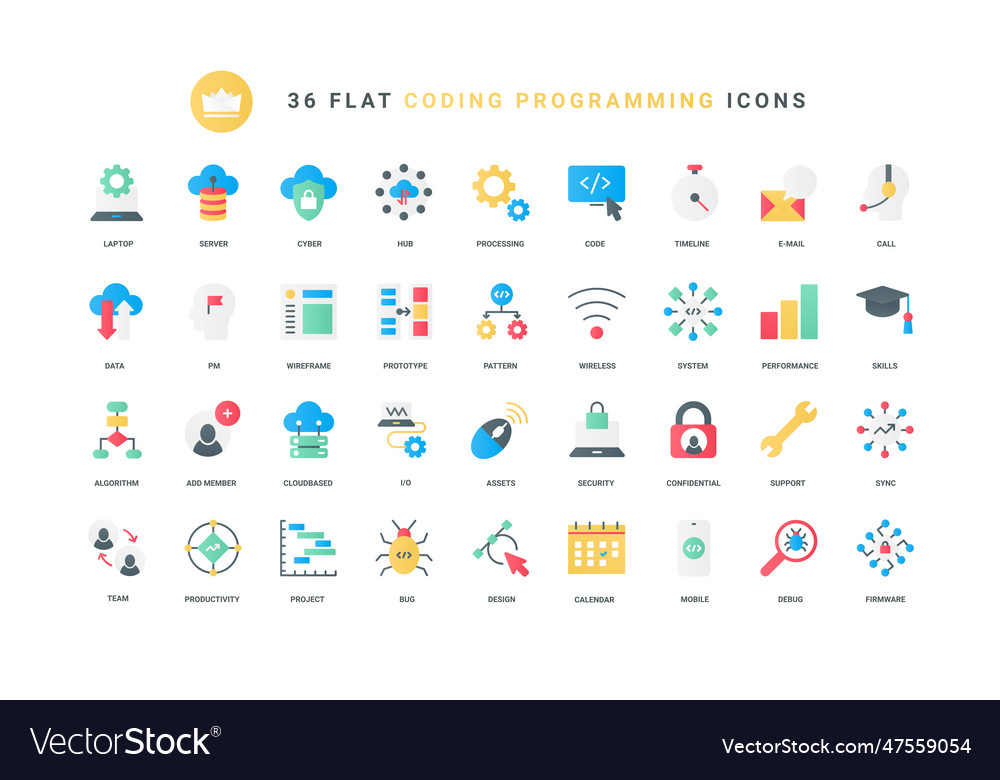 Test of software code data storage trendy flat Vector Image