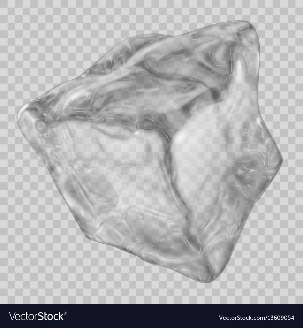 Transparent gray ice cube Royalty Free Vector Image