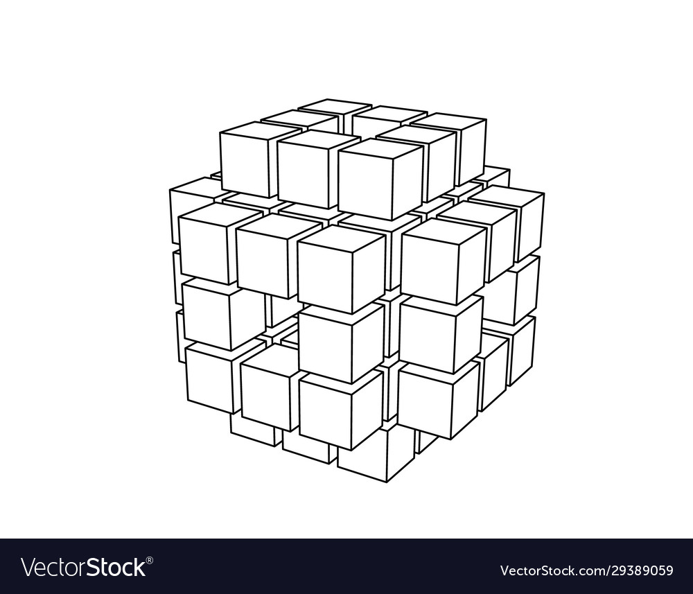Abstract 3d shape from cubes outline