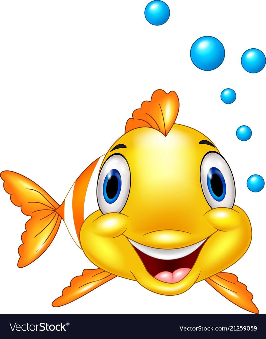 Download Adorable clown fish with water bubbles Royalty Free Vector