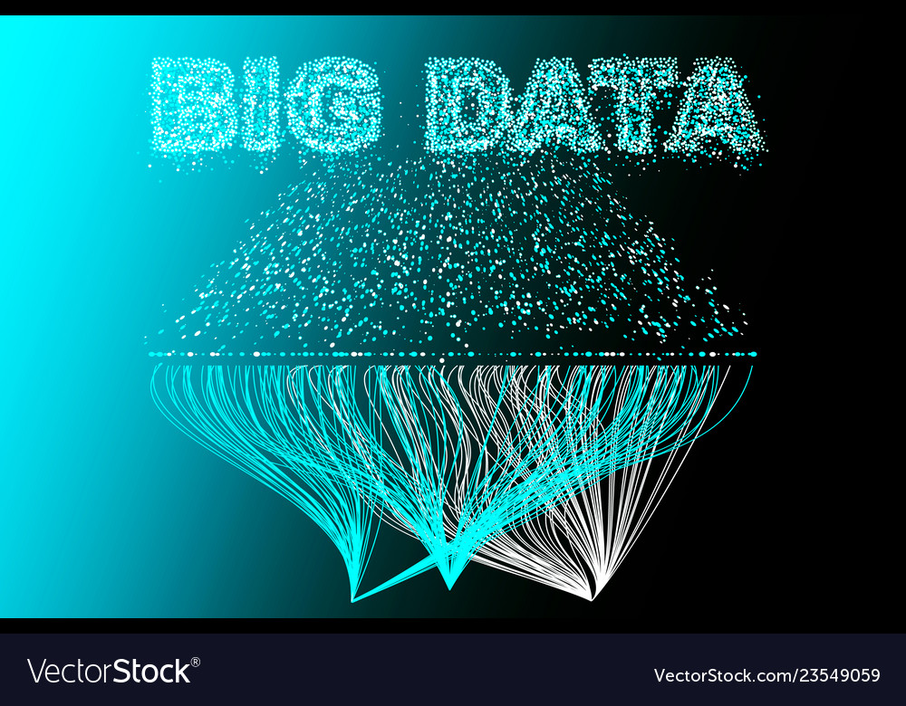Big data visualization network futuristic vector image Big data visualization network futuristic