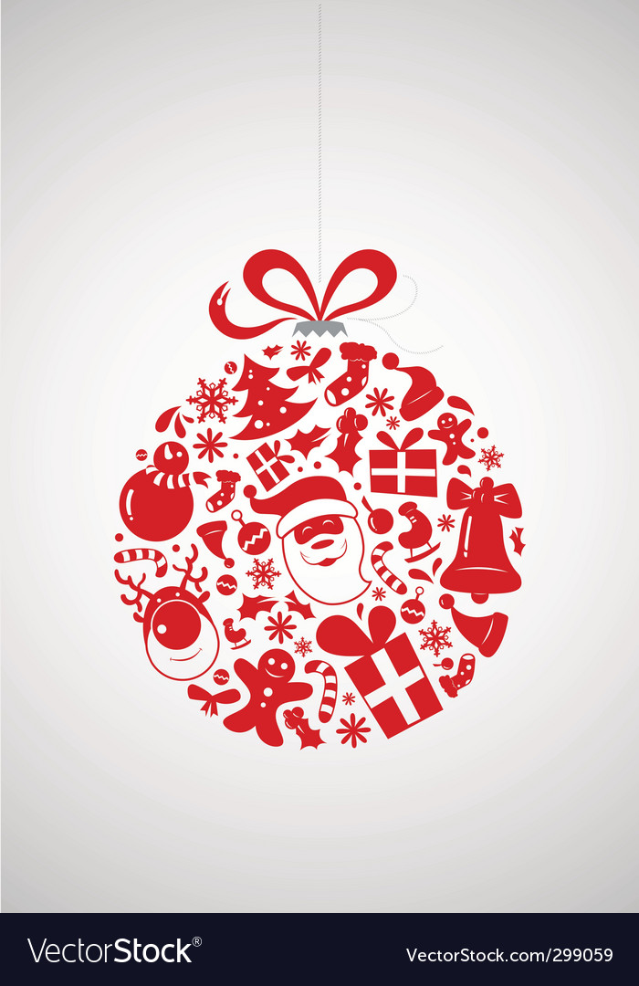 Download Christmas icon bauble Royalty Free Vector Image