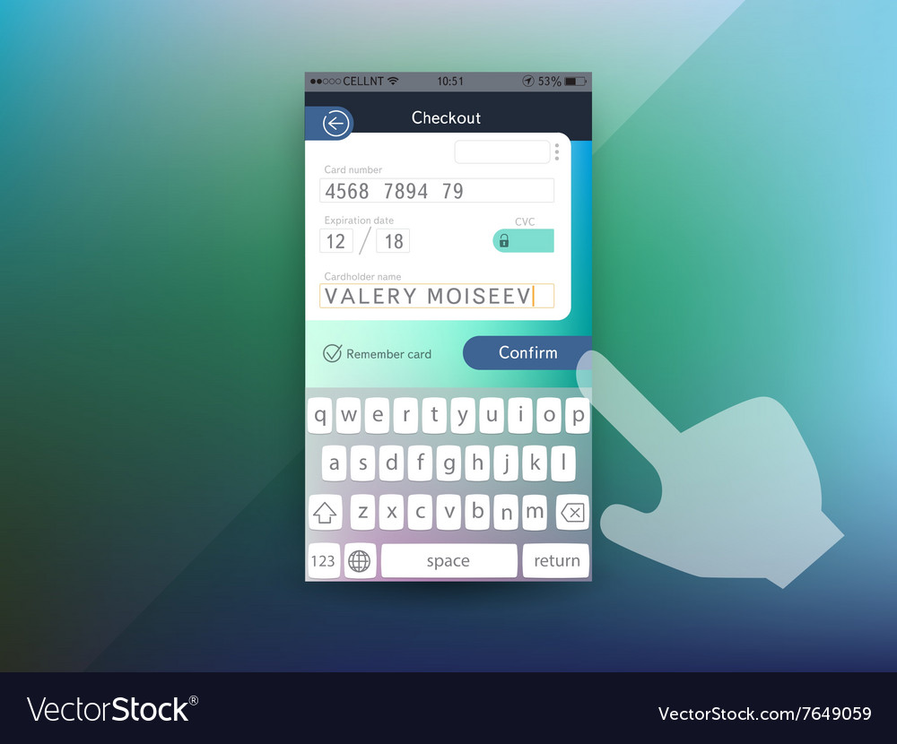 Credit card checkout screen template