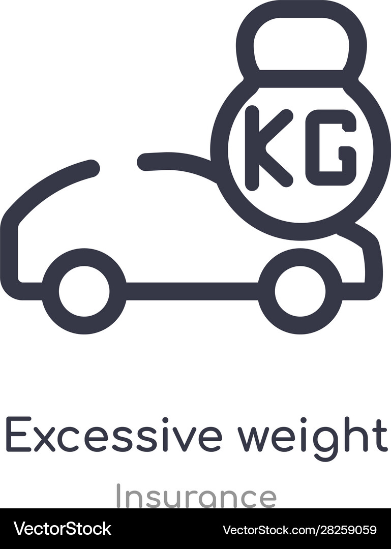 Excessive weight for vehicle outline icon Vector Image