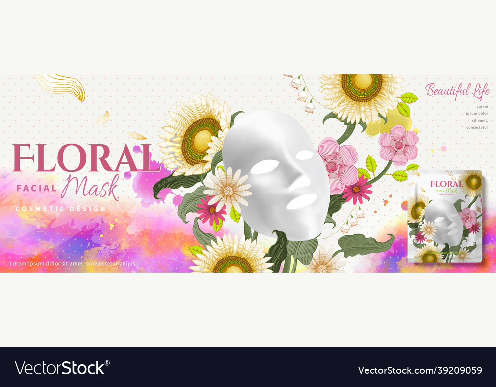 Floral facial mask