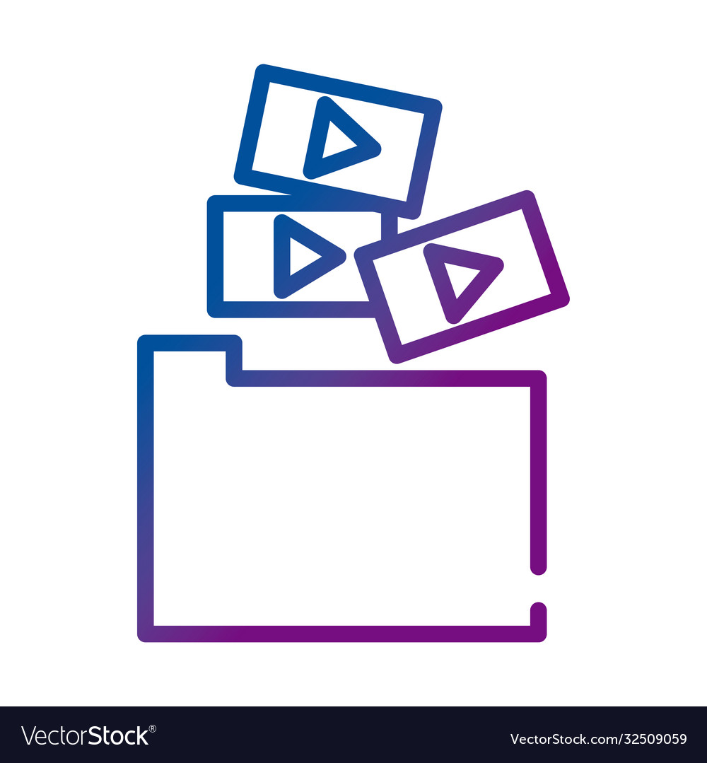 Folder with play buttons video content gradient