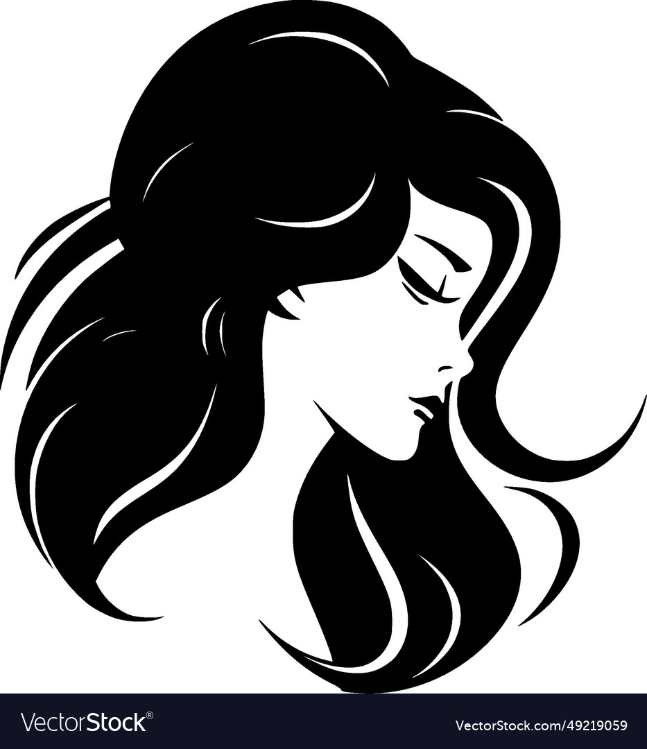 Hair - black and white Royalty Free Vector Image