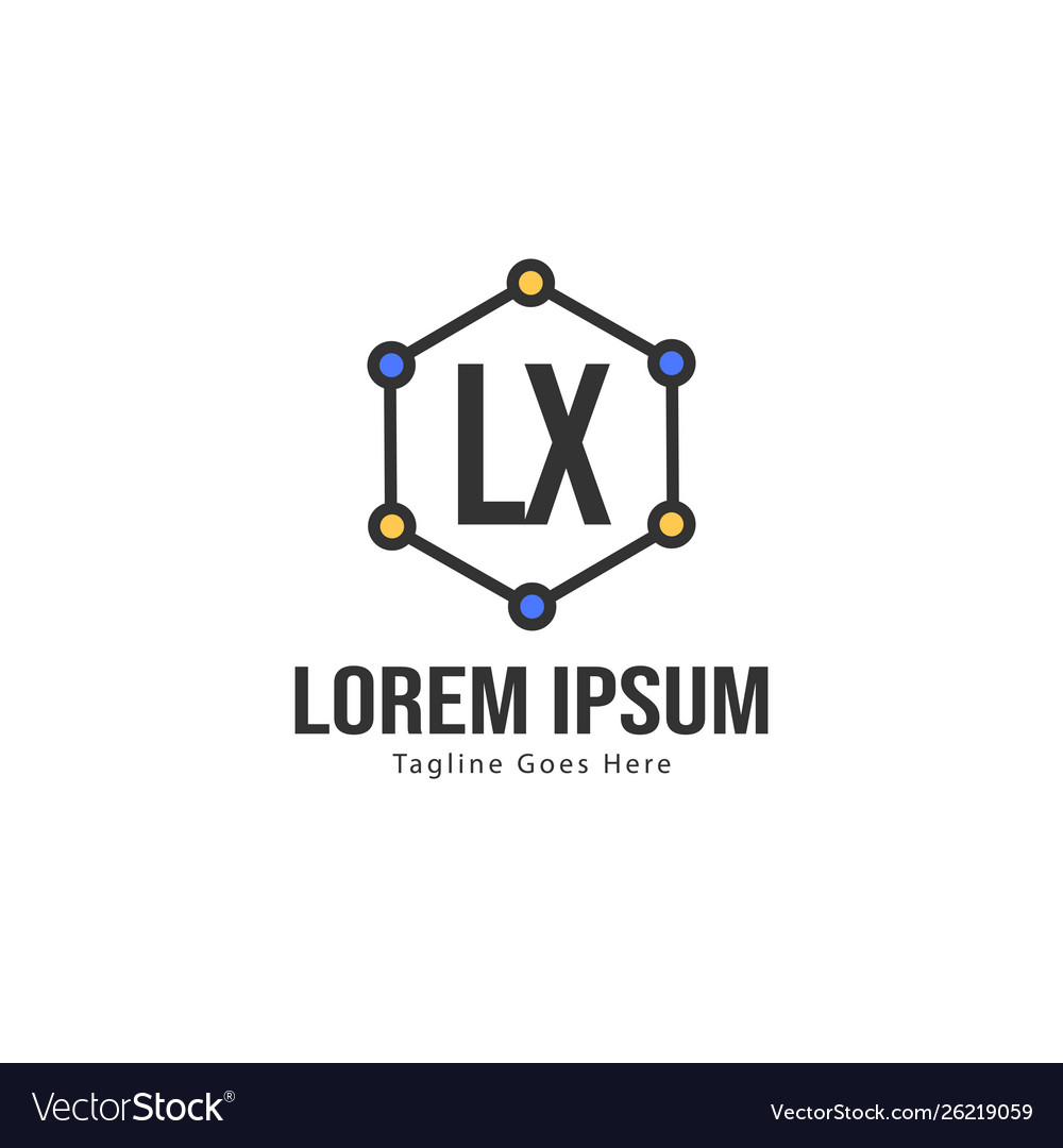 Initial lx logo template with modern frame