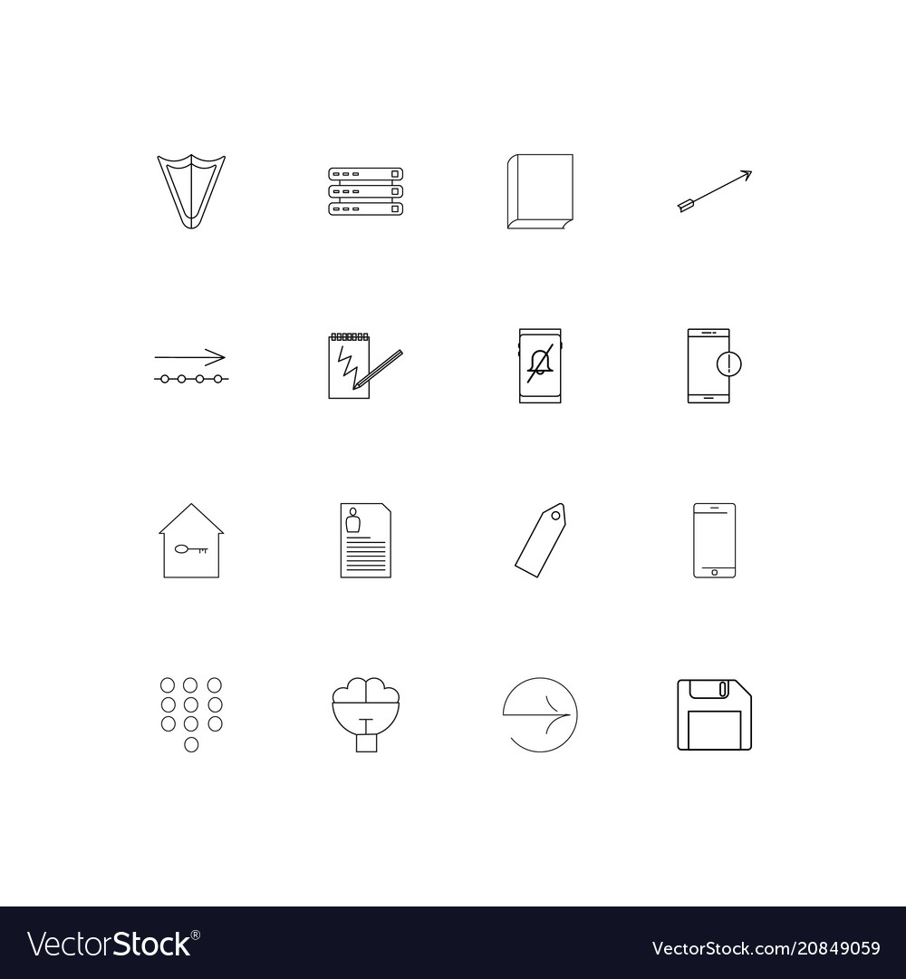 Internet technologies linear thin icons set