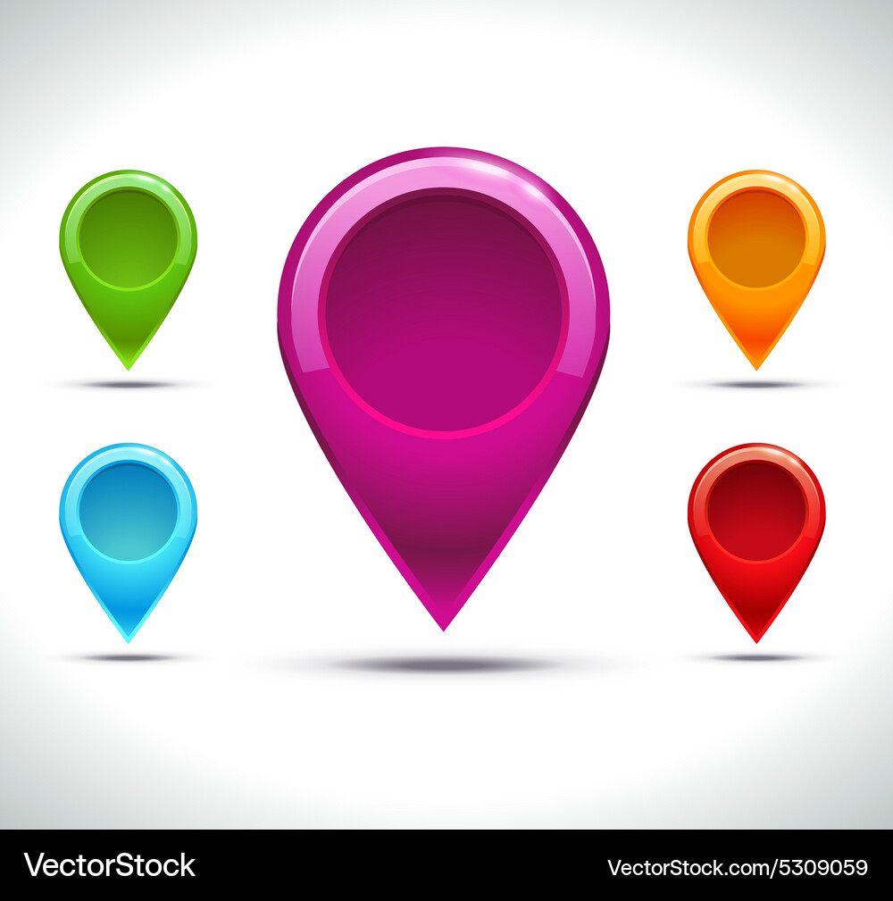 Map pointers Royalty Free Vector Image - VectorStock