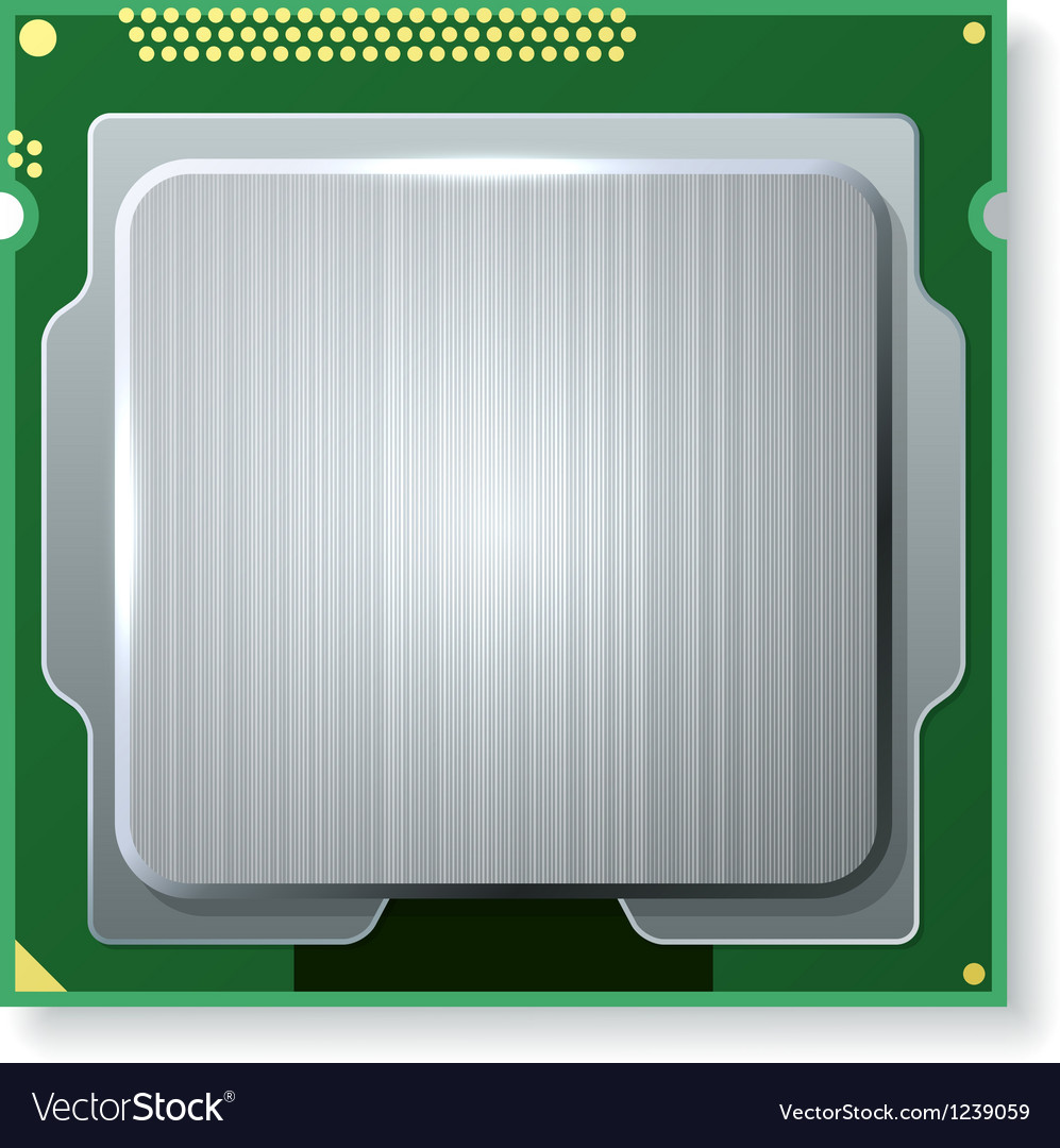 Modern computer core processing unit cpu isolated Vector Image