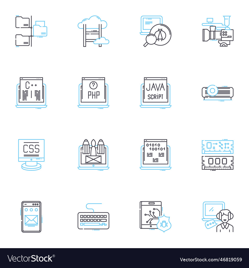 Natürliche Sprache lineare Symbole setzen Syntax vector image Natürliche Sprache lineare Symbole setzen Syntax