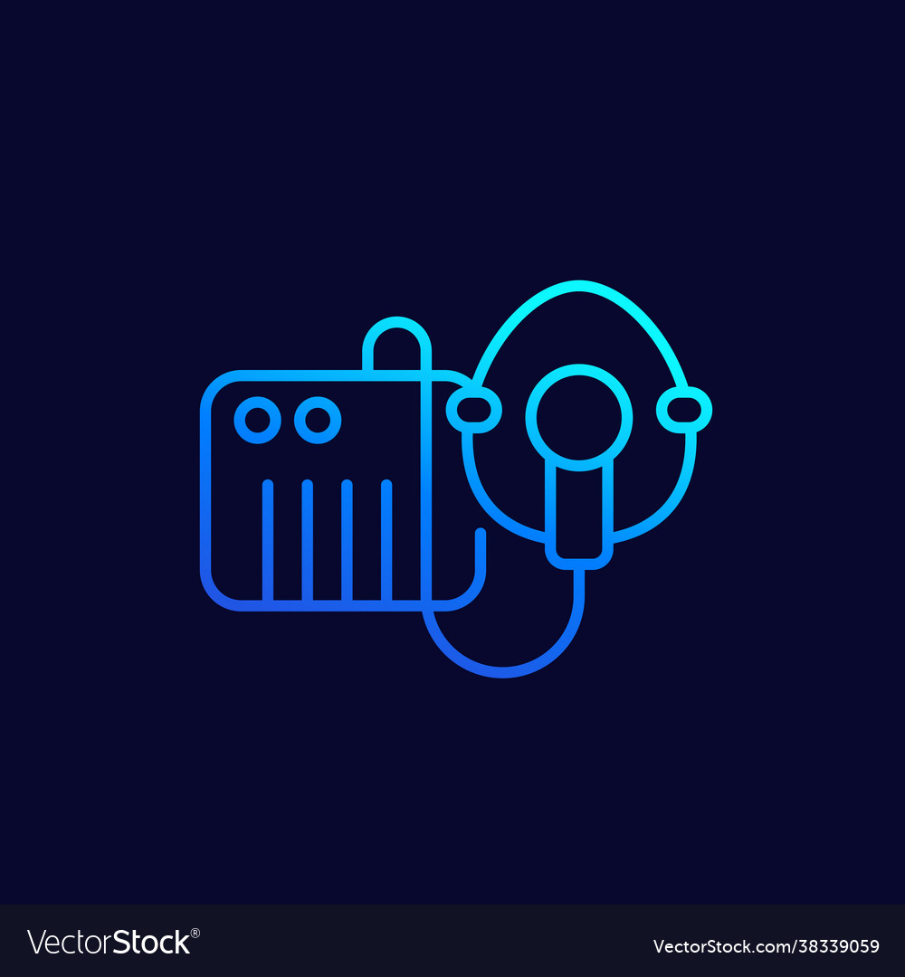 Nebulizer inhaler with mask line icon