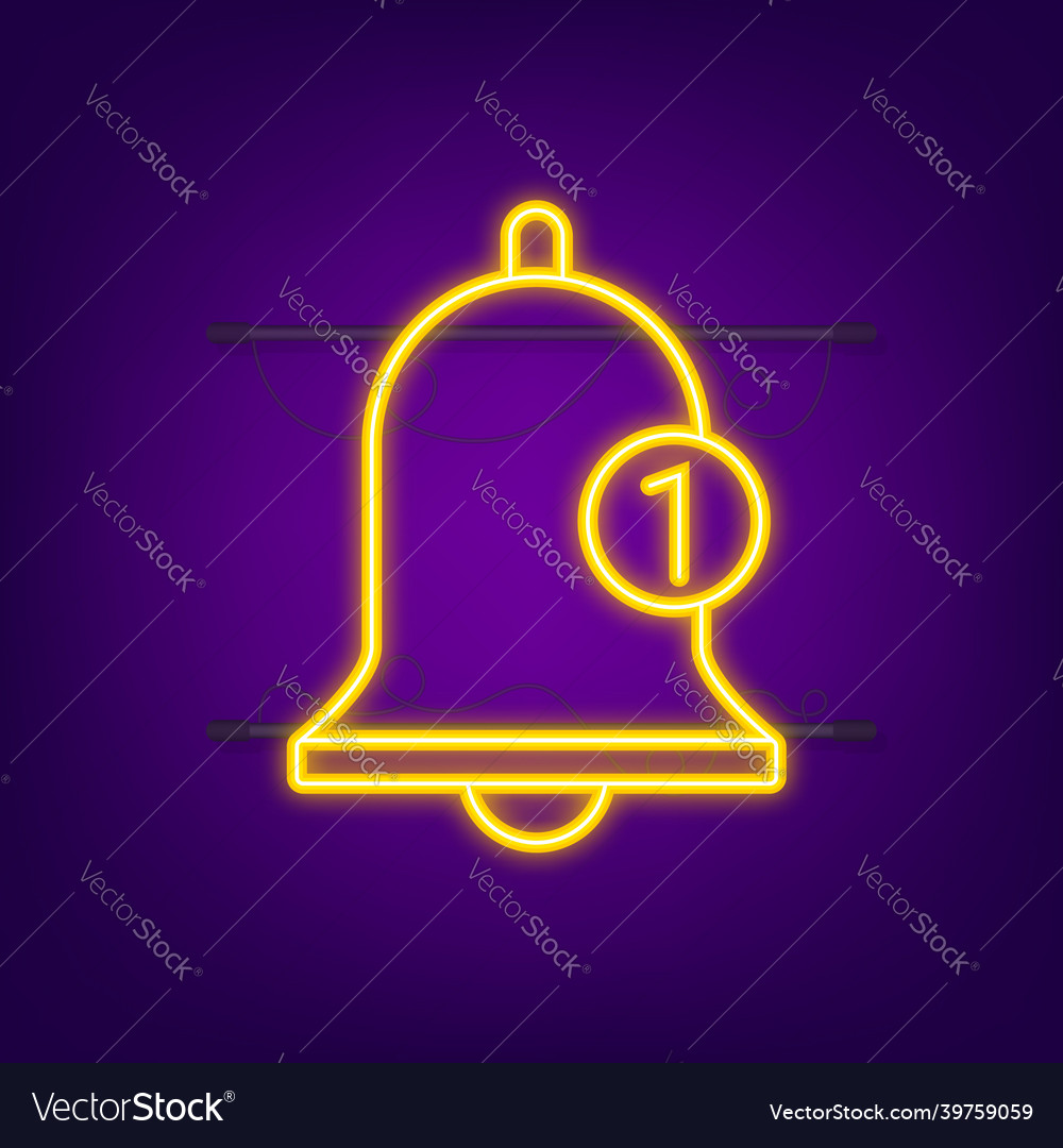 Notification bell icon for incoming inbox message vector image Notification bell icon for incoming inbox message