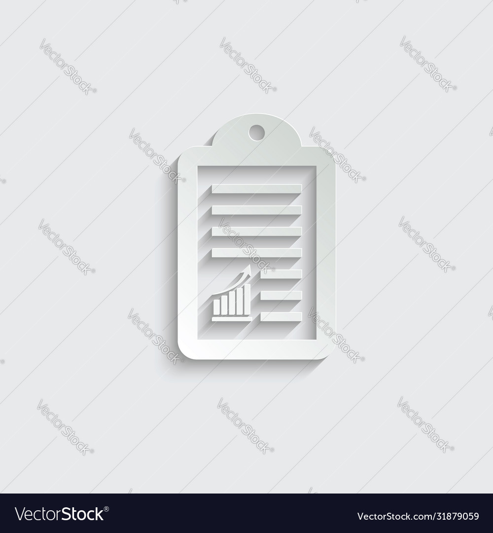 Paper document icon with chart or graph vector image Paper document icon with chart or graph