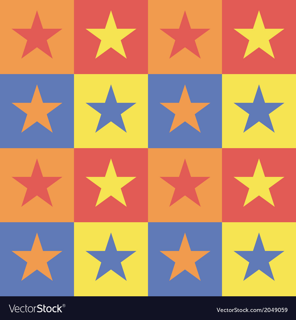 Pattern background with squares and stars
