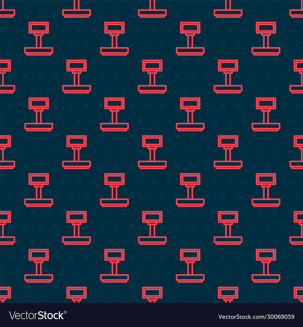 Red line scale icon isolated seamless pattern vector image Red line scale icon isolated seamless pattern