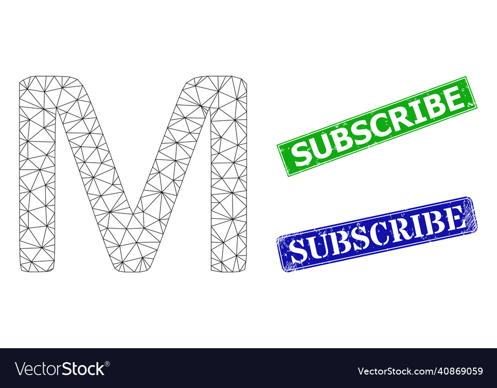 Rubber subscribe stamp imitations and triangular vector image Rubber subscribe stamp imitations and triangular
