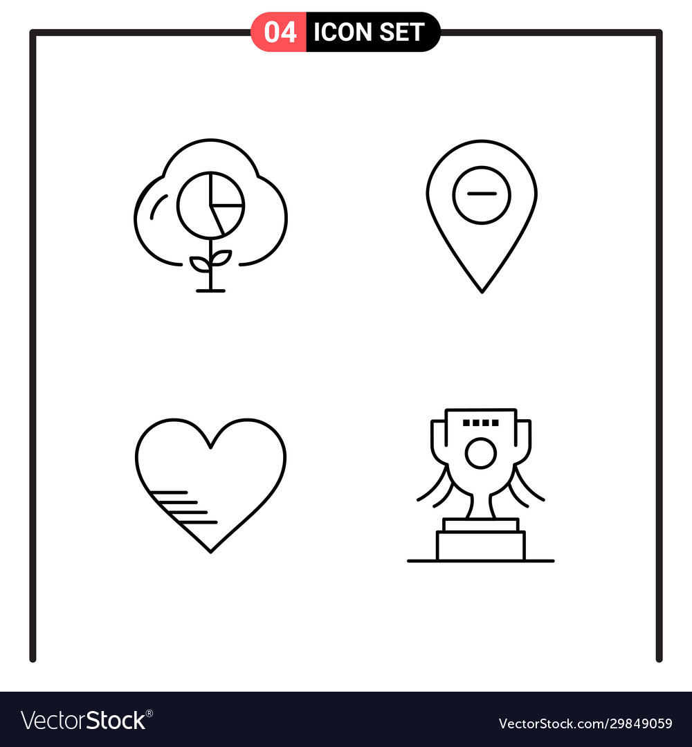 Set 4 line style icons for web and mobile Vector Image Set 4 line style icons for web and mobile